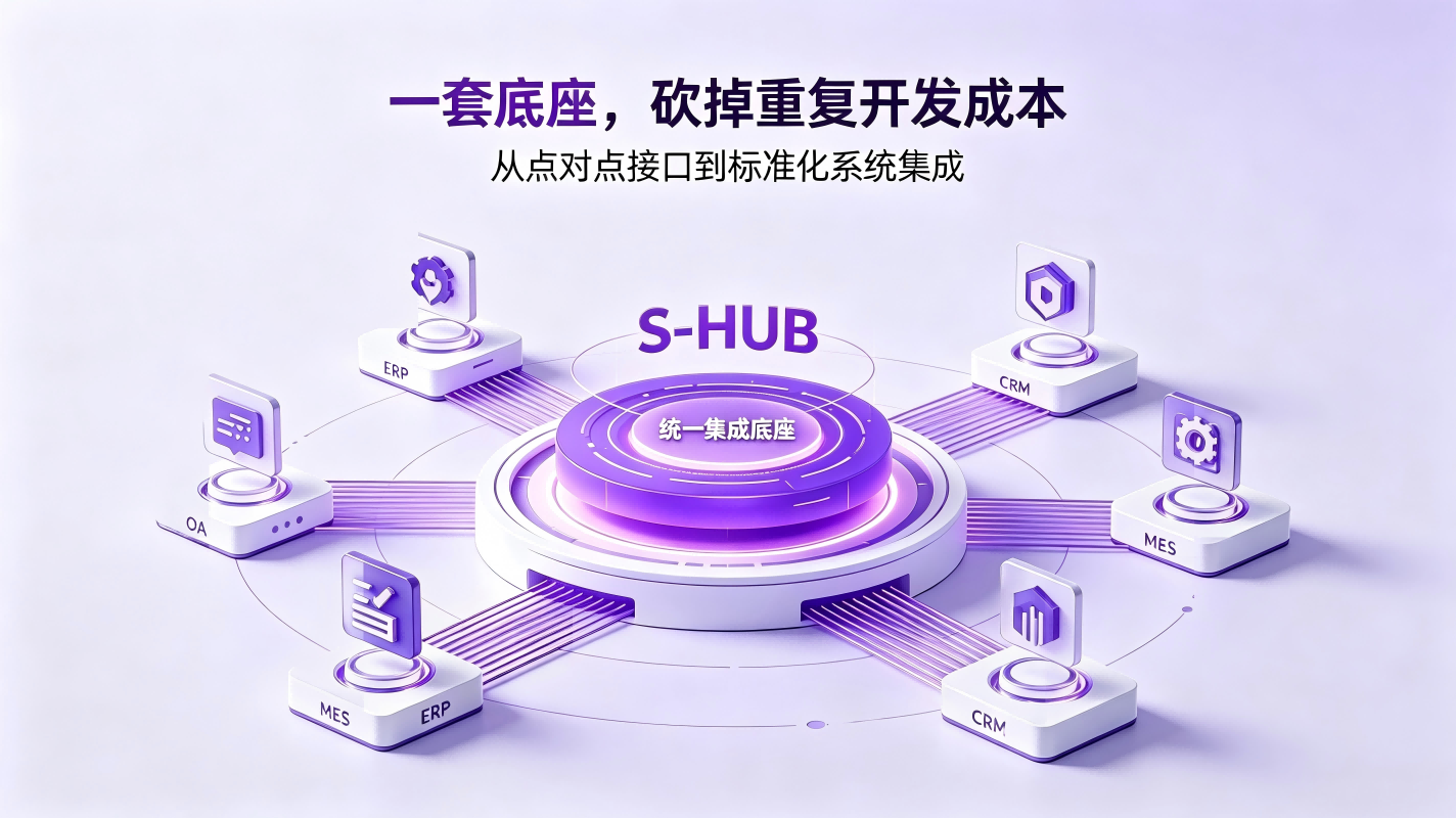 S-HUB已对接150+应用系统，覆盖多仓WMS、ERP等系统，实现库存调拨自动协同与账实实时一致